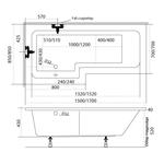 12129 FÜRDŐKÁD M-ACRYL LINEA-150x70/85 Balos ASZIMMETRIKUS+LÁB 12129 FÜRDŐKÁD M-ACRYL LINEA-150x70/85 Balos ASZIMMETRIKUS+LÁB