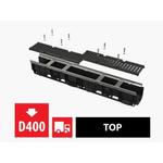 AVZ103-R201 FOLYÓKA ALCAPLAST KÜLTÉRI 100mm HORG. PEREMMEL ÉS ÖNTÖTTVAS RÁCCSAL AVZ103-R201 FOLYÓKA ALCAPLAST KÜLTÉRI 100mm HORG. PEREMMEL ÉS ÖNTÖTTVAS RÁCCSAL