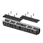 AVZ103-R201 FOLYÓKA ALCAPLAST KÜLTÉRI 100mm HORG. PEREMMEL ÉS ÖNTÖTTVAS RÁCCSAL AVZ103-R201 FOLYÓKA ALCAPLAST KÜLTÉRI 100mm HORG. PEREMMEL ÉS ÖNTÖTTVAS RÁCCSAL