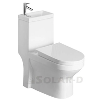 PB104W AQUALINE HYGIE monoblokkos WC, alsó/hátsó kifolyású, WC-ülőke nélkül, mosdóval (PB104W)