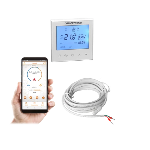 Computherm E 280 programozható digitális Wi-Fi szobatermosztát radiátoros- és padlófűtési rendszerekhez