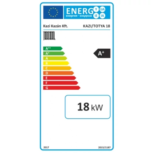  TOTYA S-18 KAZI Vegyestüzelésű kazán Huzatszabályzóval és Szigeteléssel 19-21KW Energiacímke