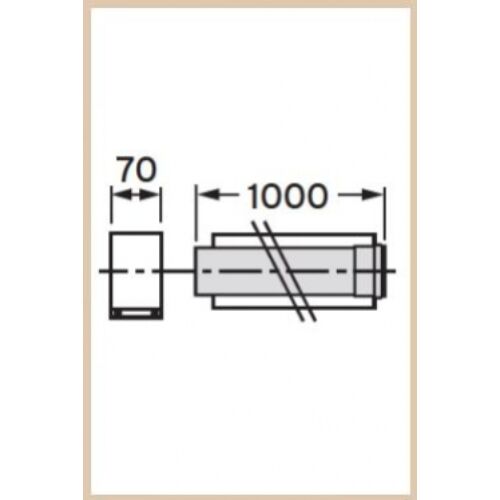 VAILLANT Koncentrikus hosszabbító cső; 1,0 m (Ø80/125 mm-PP)