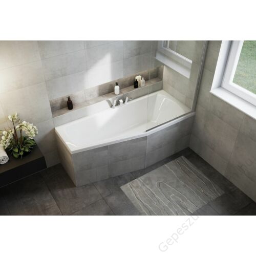 M-Acryl Praktika 160x70 jobbos aszimmetrikus fürdőkád lábbal
