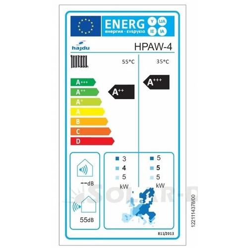 2239999603 Hajdu Fűtési-hűtési hőszivattyú HPAW-4 2239999603