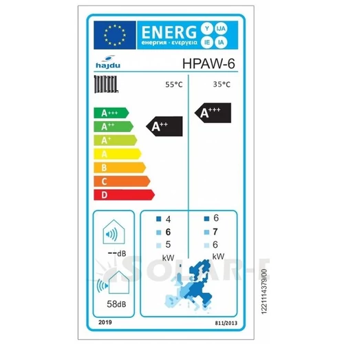2239999604 Hajdu Fűtési-hűtési hőszivattyú HPAW-6 2239999604