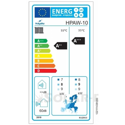 2239999606 Hajdu Fűtési-hűtési hőszivattyú HPAW-10 2239999606