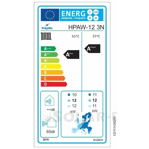 2239999607 Hajdu Fűtési-hűtési hőszivattyú HPAW-12 3N 2239999607