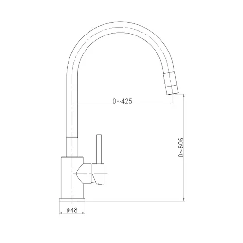 25.052.6FXBL MEDUSA Flexibilis Álló Mosogató fekete