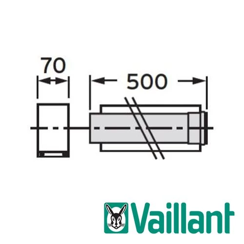 VAILLANT konc. hosszabbító cső 80/125 mm