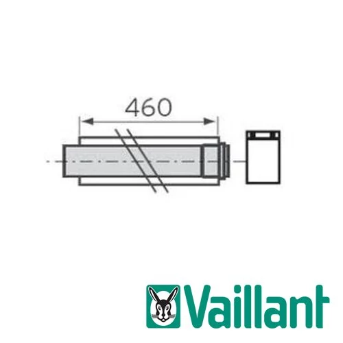 VAILLANT Koncentrikus hosszabbító cső 0,5 m 60/101