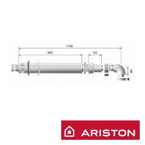 ARISTON Pps/Alu vízszintes kivezetés 80/125 mm