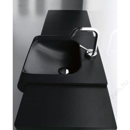 SAPHO KERASAN INKA pultra szerelhető mosdó 60x17x40cm matt fekete