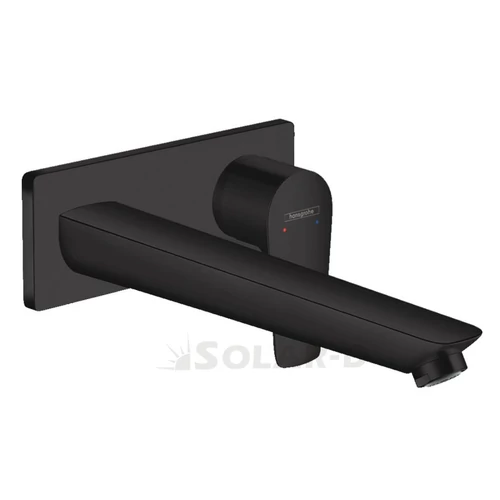 71734670 H.GROHE Talis E Egykaros mosdócsaptelep falsík alatti szereléshez, 22,5 cm-es kifolyóval, fali szereléshez matt fekete