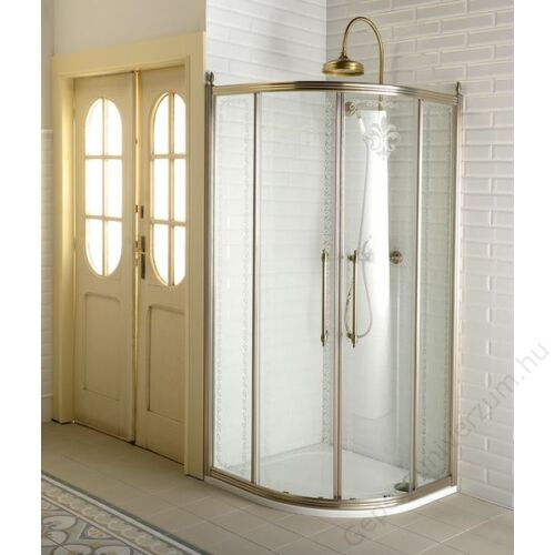 SAPHO GELCO ANTIQUE íves zuhanykabin bronz 1000x1000mm transparent üveggel