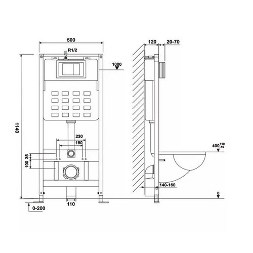 SD-15553 Roya falba építhető wc tartály