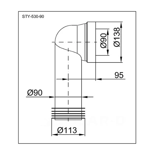 STY-530-90 WC BEKÖTŐ KÖNYÖK 90° STY-530-90