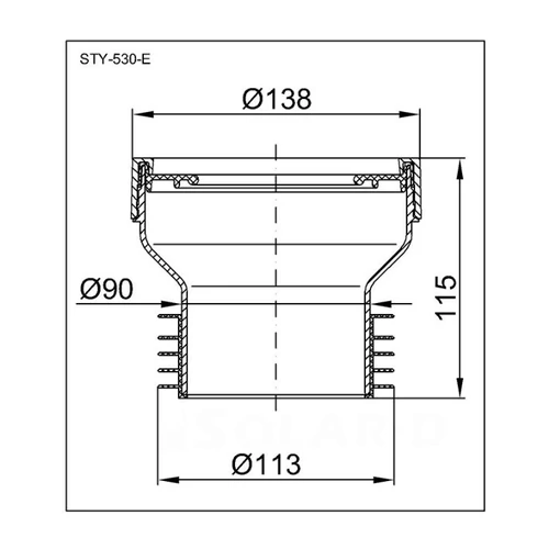 STY-530-E WC BEKÖTÖ STY-530-E EGYENES    *